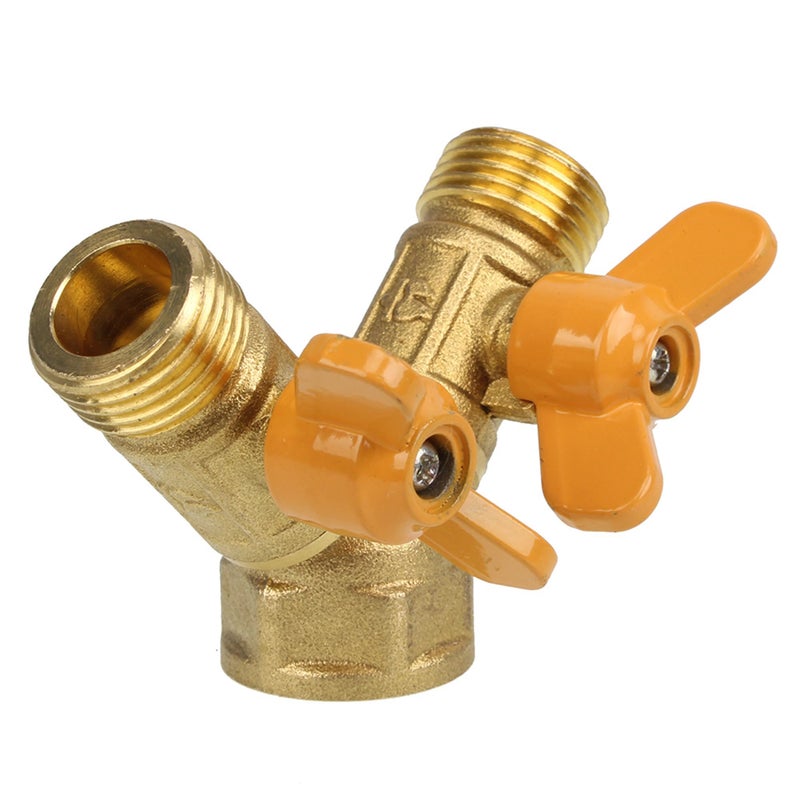Mxfans 2 Way Natural Gas Splitter Solid Brass Y Shape 601 Steel Shank Gas Single Port Valve Threaded Connector for BBQs and Outdoor Fireplaces - Image 4